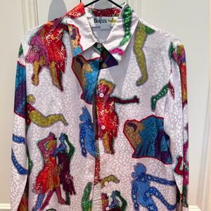 Stella Mcartney Beatles print silk shirt size 36